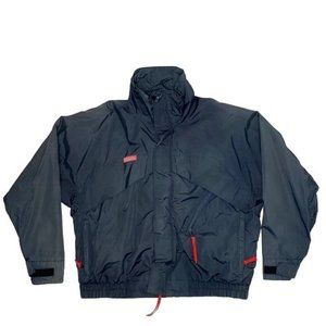Vintage Faded Columbia Radial Sleeve Black Red Jacket: Size Medium